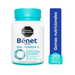 Benet Zinc + Omega 3 Gomas