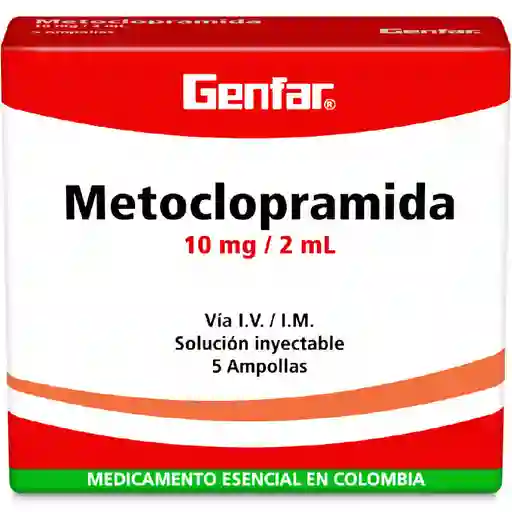Metoclopramida 10 Mg Ampolla Inyectable 2ml