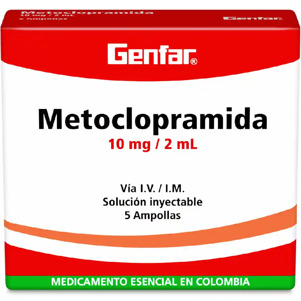 Metoclopramida 10 Mg Ampolla Inyectable 2ml