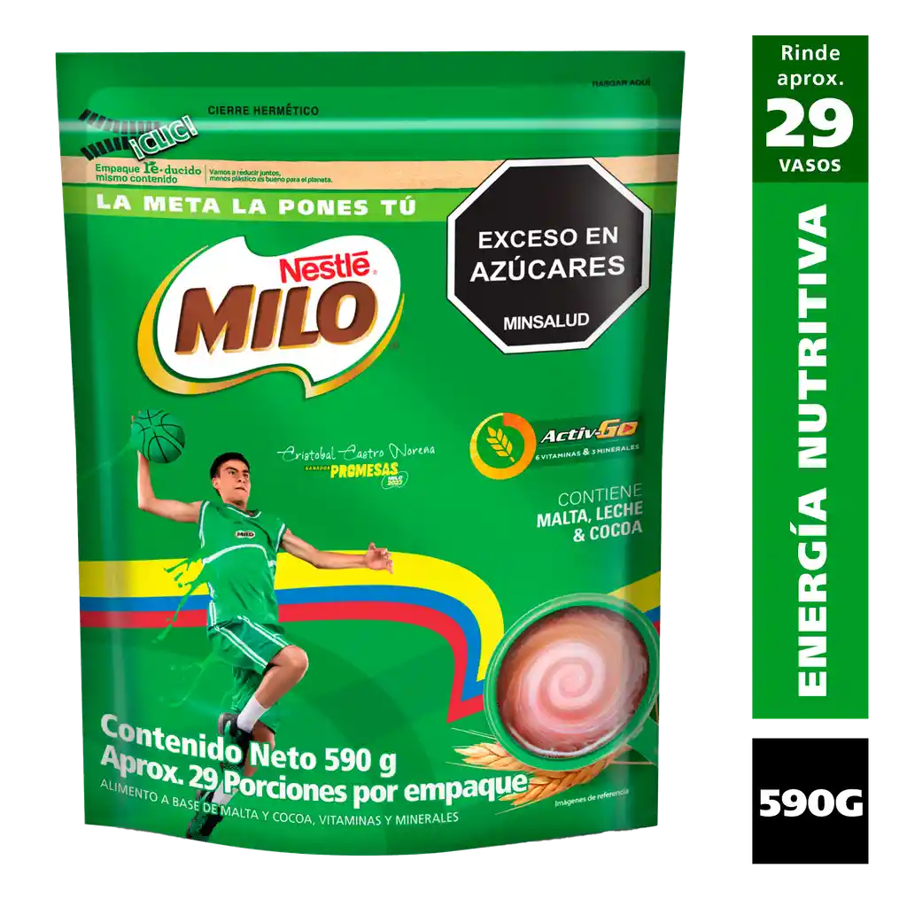 Bebida achocolatada con malta MILO ACTIV-GO x 590g