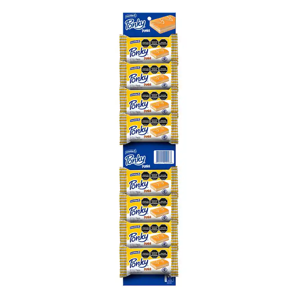 Ponky Ponqué Sabor a Vainilla por 8 und