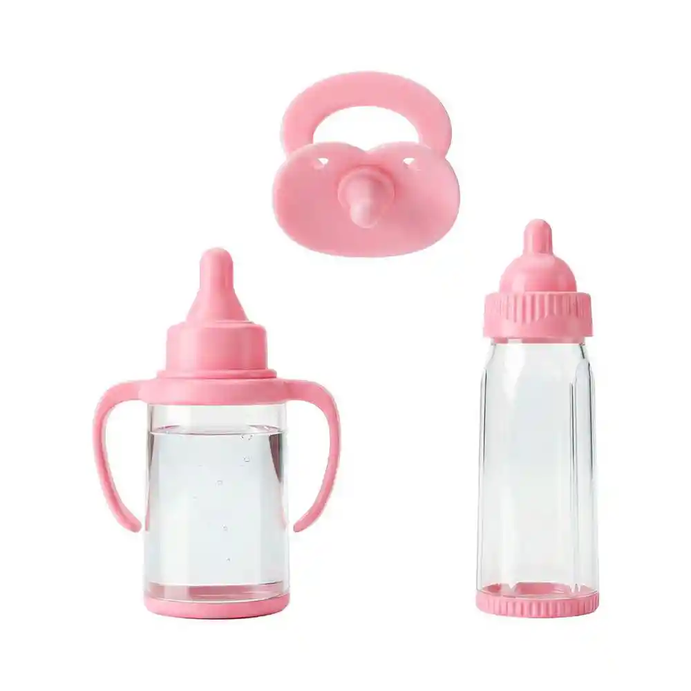Set X2 Biberones+chupo Para Muñecas Ox Toys