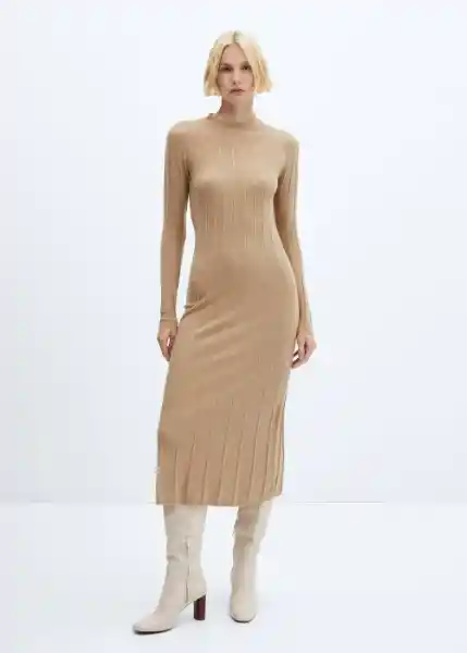 Vestido Flurry Camel Talla S Mujer Mango