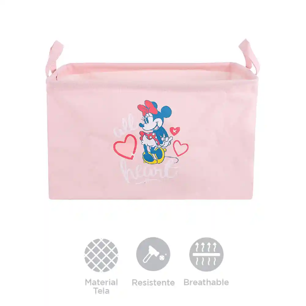 Miniso Organizador Estampado Minnie Mouse de Tela Mediano Rosa