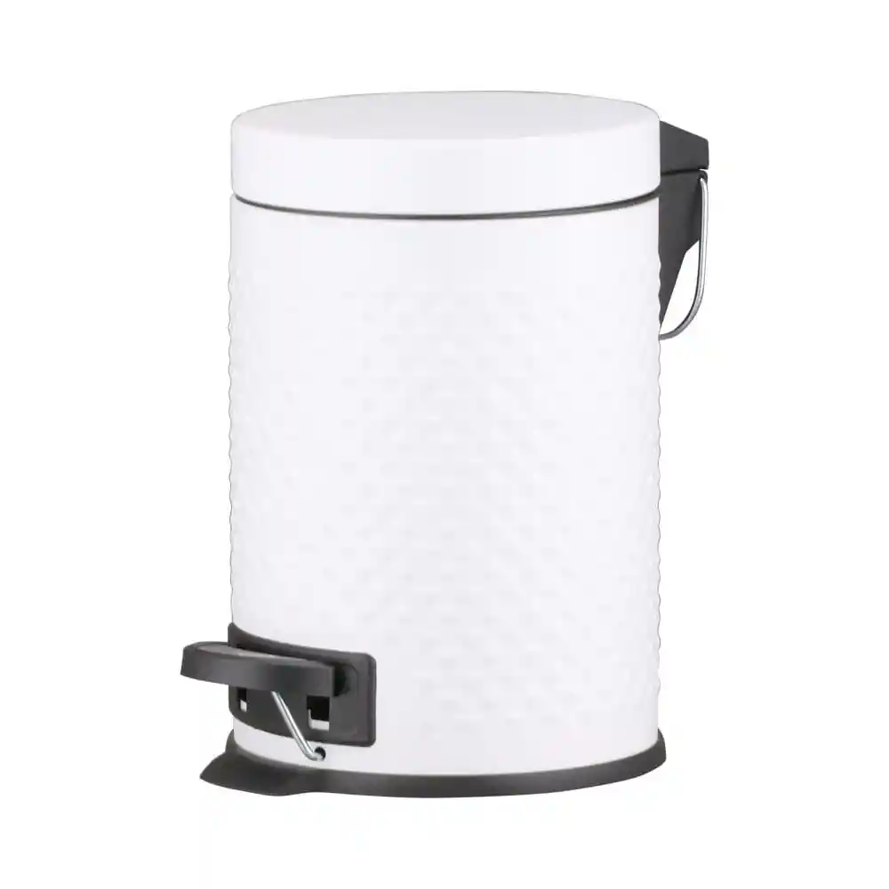 Basurero Pedal Met Textura Gris
