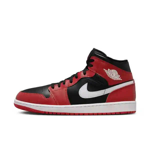 Nike Tenis Air Jordan 1 Mid Lifestyle de Hombre Negro Talla 10