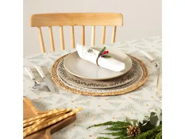 Plato Base de Navidad Borde Madera Ref. 3230010000012
