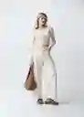 Tejido Mujer Crudo Vainilla Claro Talla S 483G055 Naf Naf