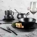 Ambiente Gourmet Set Plato Mediano Negro Mate