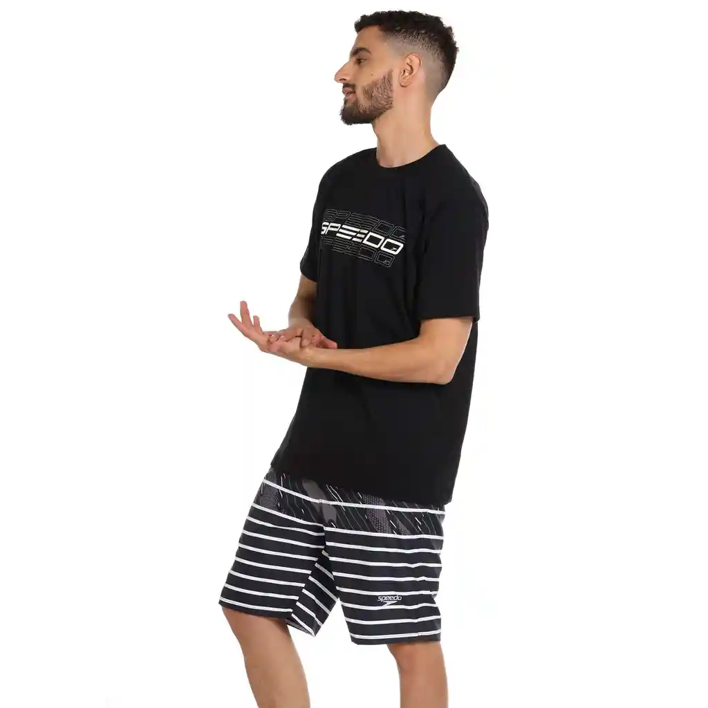 Camiseta Manga Corta Speedo Formula Hombre Negro-l