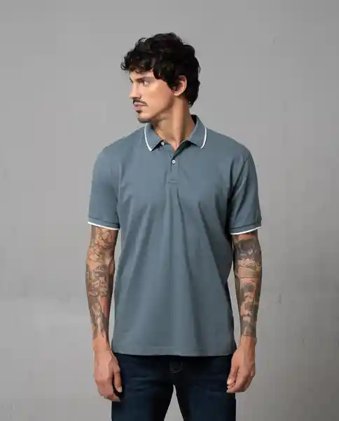 Camiseta Polo Iconica Azul Espejismo Oscuro T XXL 34909 Rifle