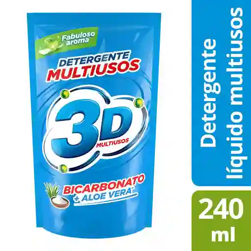 3D Detergente Líquido Multiusos Bicarbonato + Aloe Vera