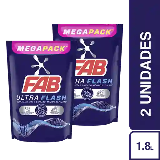 2 x Fab Detergente Líquido Ultra Flash