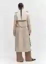 Abrigo Trench Chicago Piedra Talla XL Mujer Mango