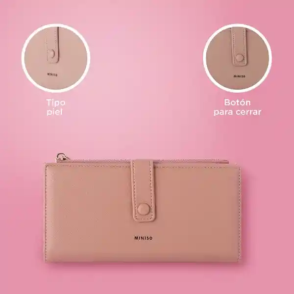 Cartera Larga Para Mujer Rosa Serie Miniso