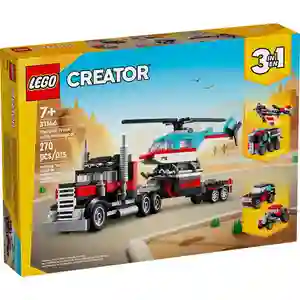 Lego Set de Construcción Camión Plataforma Con Helicópt