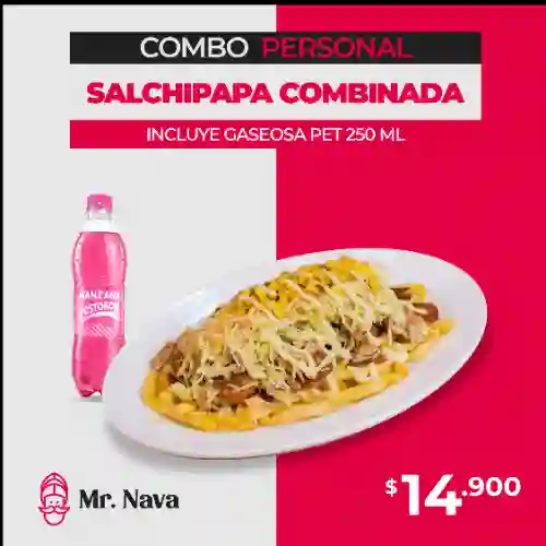 Combo Salchipapa Personal + Gaseosa Pet