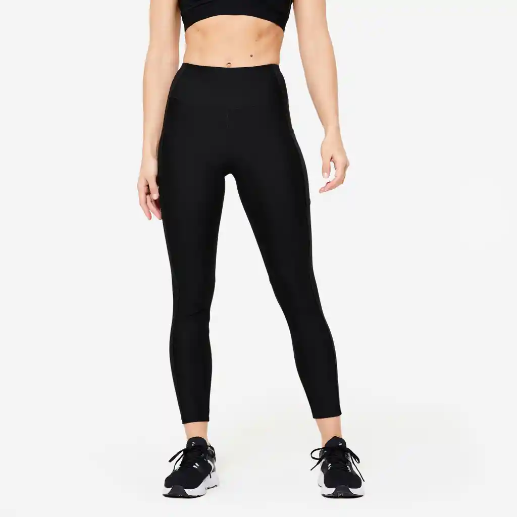 Leggings de Fitness Con Bolsillo Para Mujer Domyos Negro