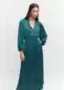 Vestido Petro Petroleo Talla 18 Mujer Mango