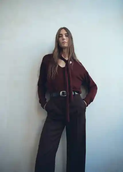 Jersey Laia Vino Talla M Mujer Mango