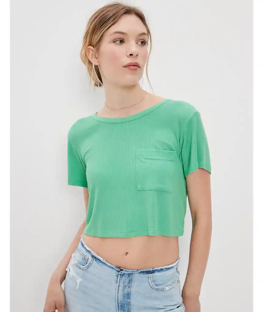 Camiseta Mujer Verde Talla X-SMALL 400388198922 American Eagle