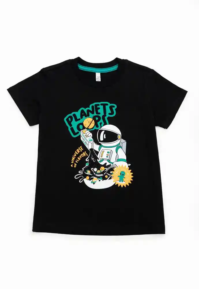 Camiseta Manga Corta 6/9 Meses-negro