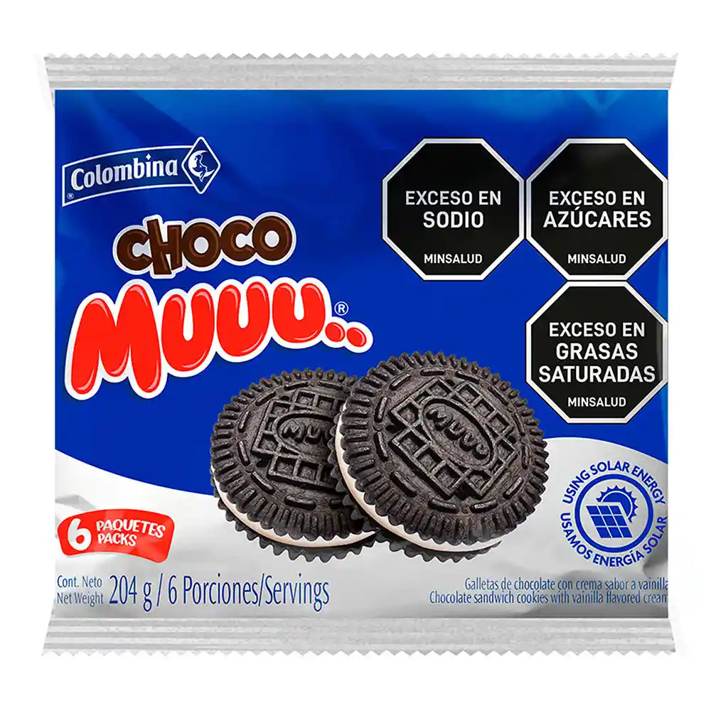 Choco Muuu Galleta de Chocolate Con Crema Sabor a Vainilla