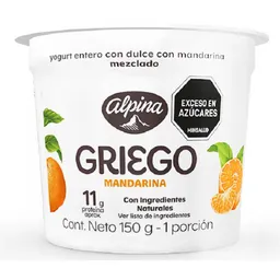 Yogurt Griego Mandarina Alpina