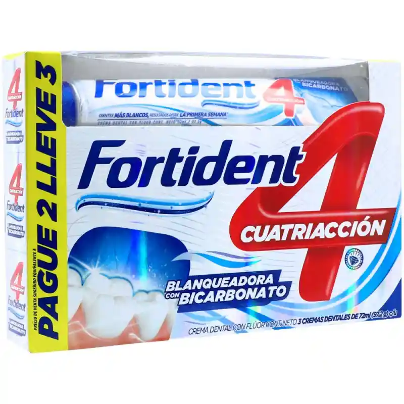 Fortident Crema Dental Cuatriacción Blanqueadora