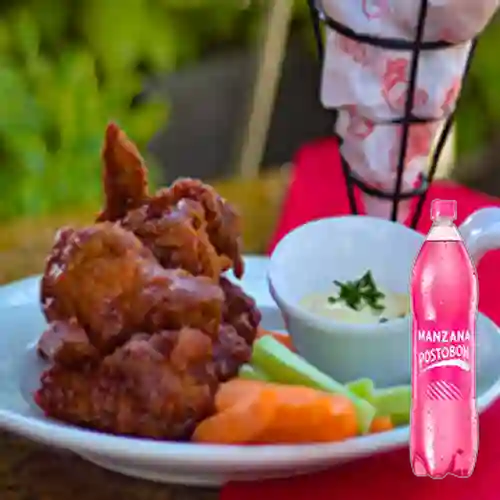 Combo alitas x 12 + postobón manzana 1.5