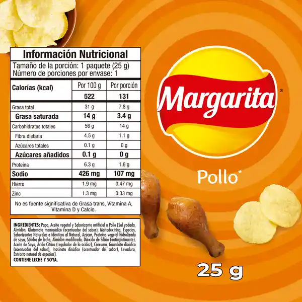 Margarita Snack Papa Pollo 25 g