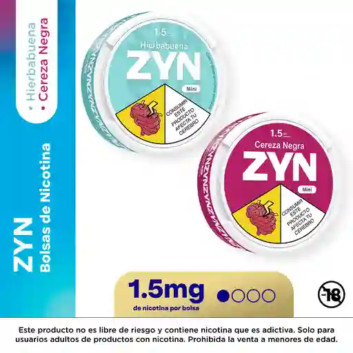 Zyn Cereza Negra + Zyn Hierbabuena (1.5 mg)