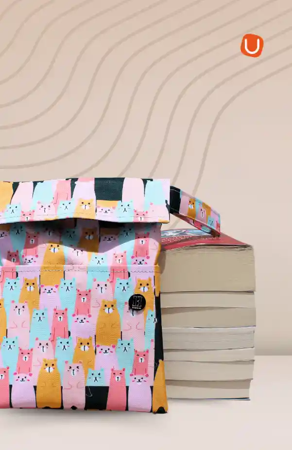 Funda Eco Para Libros Gatos Multicolor