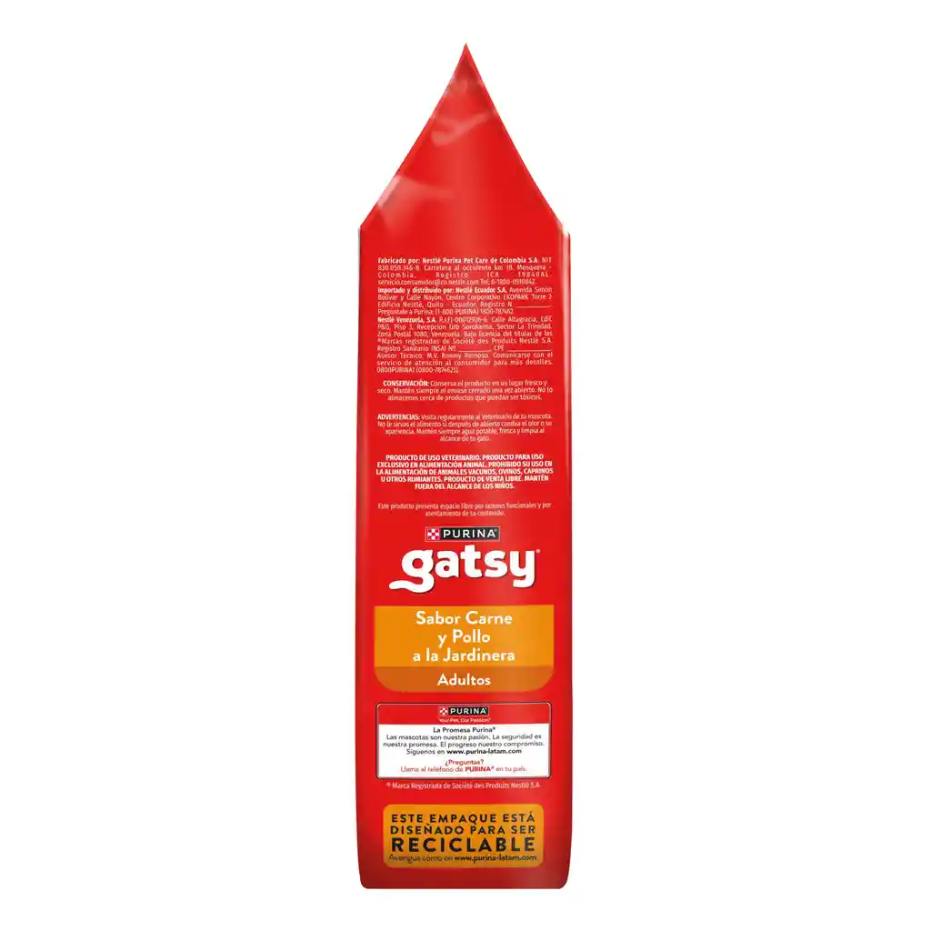 Comida para Gatos Purina Gatsy pollo y carne 500gr