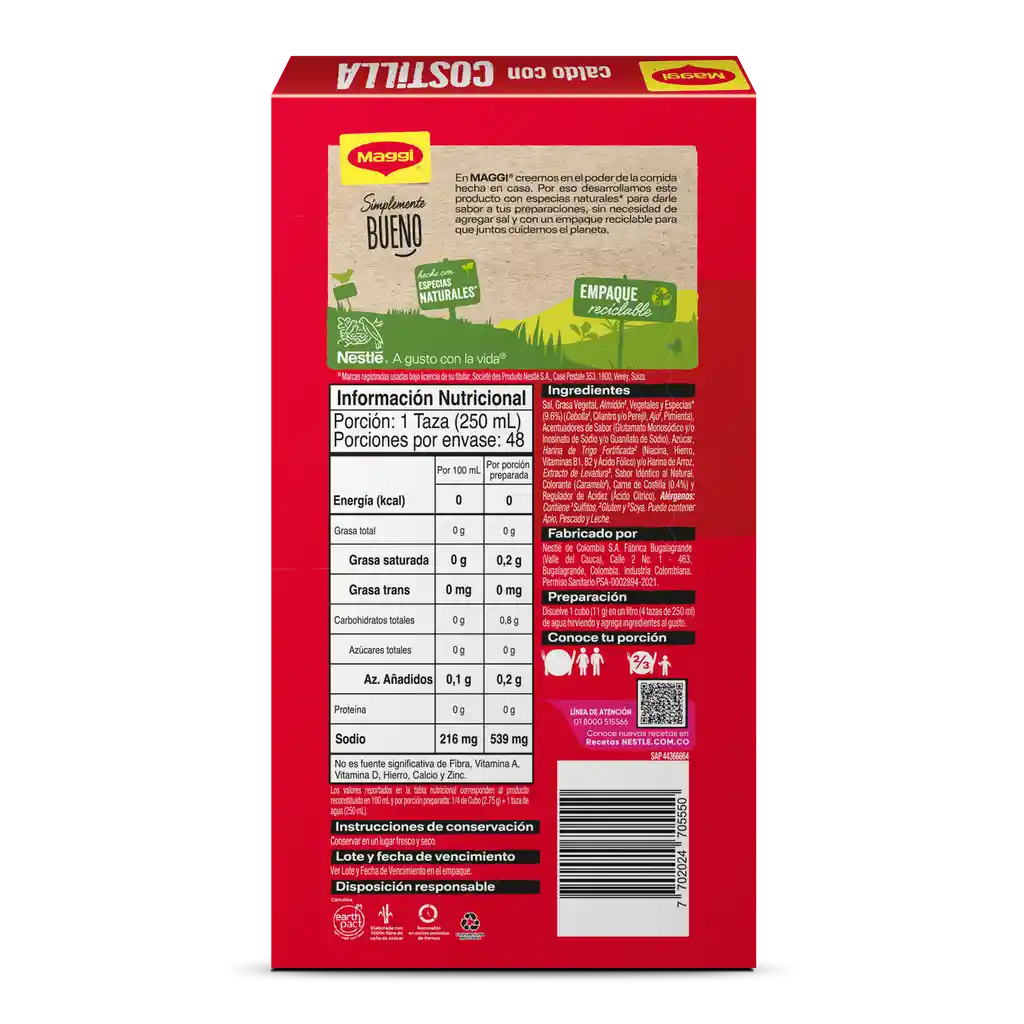Caldo con Costilla MAGGI x 12 cubos x 132g