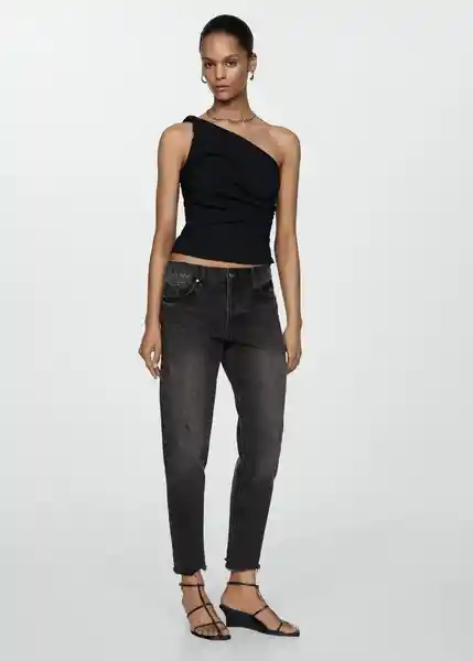 Jean Tokio Tejano Negro Talla 36 Mujer Mango