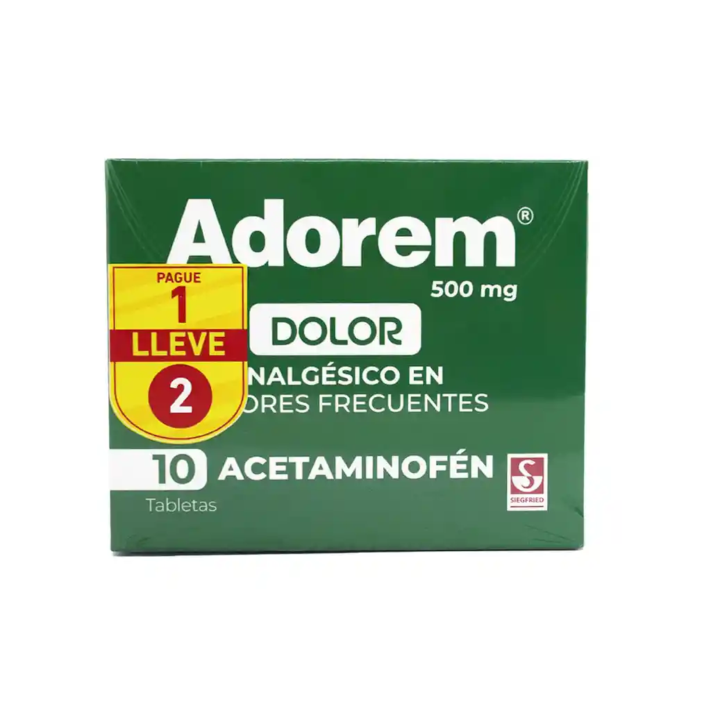 Oferta Adorem 500 Mg Tableta Pague: 1 Un Lleve: 2und