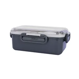 Contenedor de Doble Capa Con 4 Hebillas Gris 1500 mL Miniso