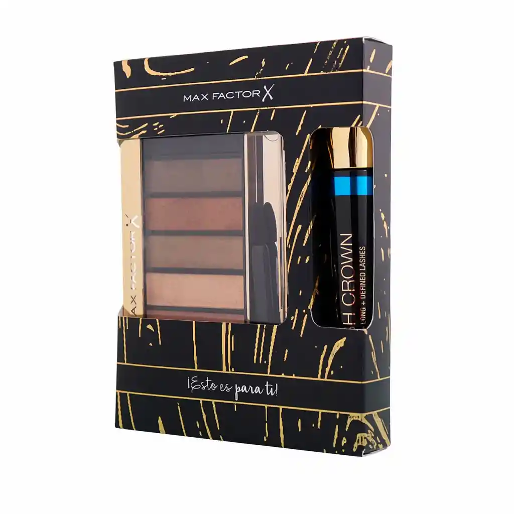Max Factor Kit Sombras Masterpiece Golden + Pestañina Lash Crown