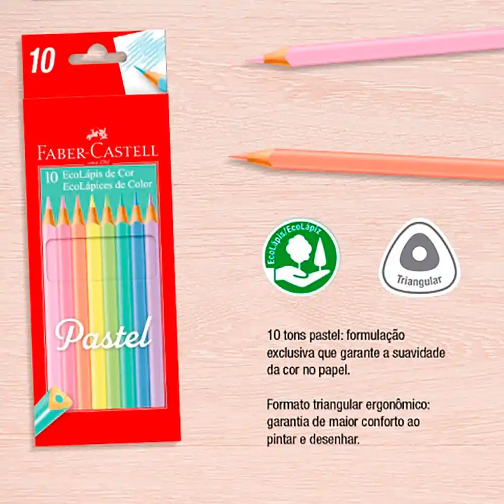   Faber Castell  Lapiz De Color Triangular Pastel 120510P 