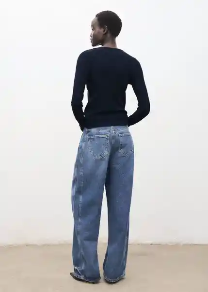 Camiseta Liloca Azul Noche Talla 28 Mujer Mango