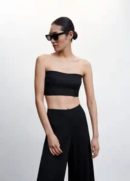 Top Trumi Negro Talla L Mujer Mango