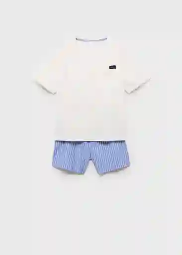 Set Pijama Day Azul Talla 08 Niños Mango