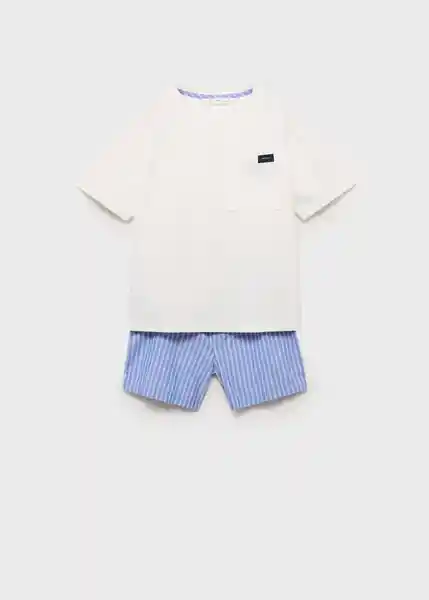 Set Pijama Day Azul Talla 08 Niños Mango