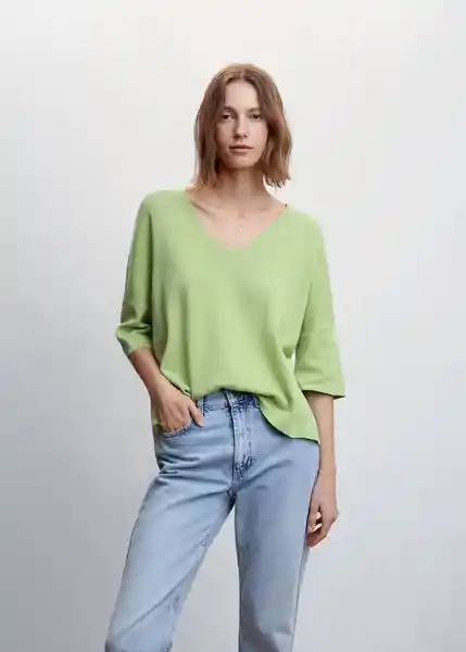 Saco Jersey Guiro Verde Talla XL Mujer Mango