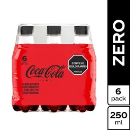 Gaseosa Coca-Cola ZERO 250ml x 6 Unds