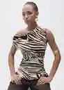 Blusa Zebri Crudo Talla M Mujer Mango