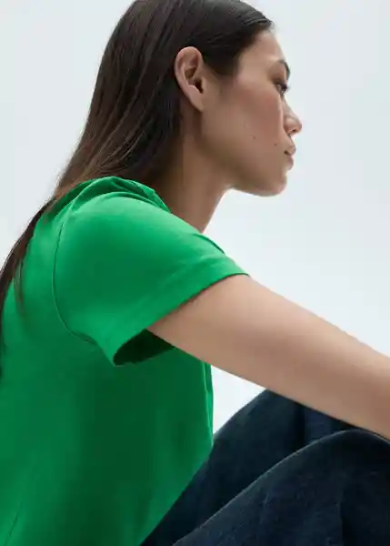 Camiseta Chalaca Verde Talla S Mujer Mango