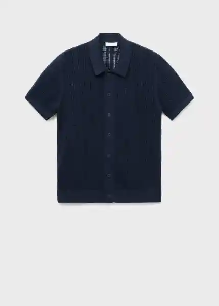 Camisa Azafran-H Navy Talla M Hombre Mango