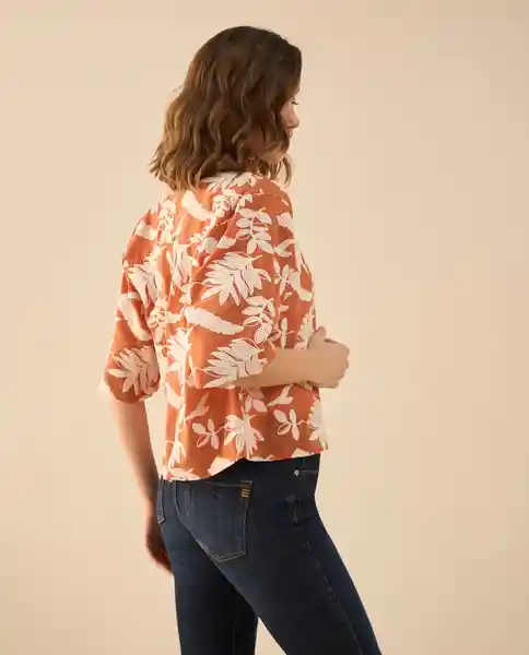 Camisa Naranja Pétalo Medio Talla S 611G041 Esprit